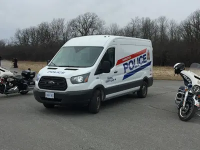 Traffic van and motorcycles